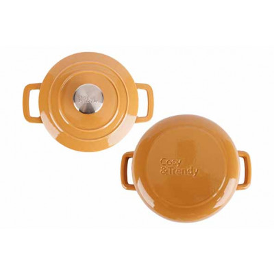 Cosy&Trendy FONTESTIC COOKING POT AMBER GOLD D20CMXH10,5CM 2,7L CAST IRON WITH LID