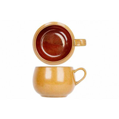 Cosy&Trendy ELEMENTS MUSTARD COFFEE CUP 32CLD8,4XH6,8CM WITH HANDLE