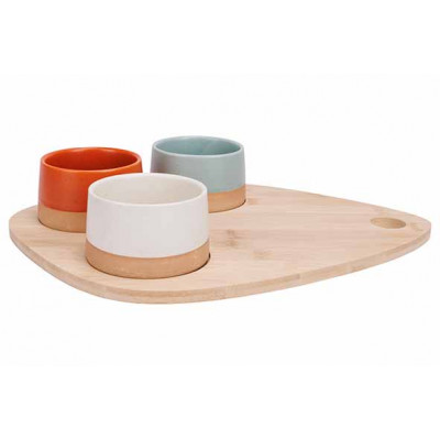 Cosy&Trendy DELA APEROSET 4PCS - SERVING BOARD 36X27CM + 3X BOWL D9,5X5,5CM