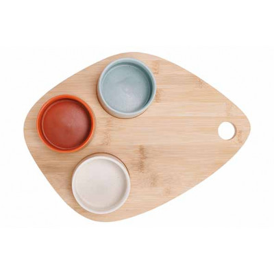 Cosy&Trendy DELA APEROSET 4PCS - SERVING BOARD 36X27CM + 3X BOWL D9,5X5,5CM