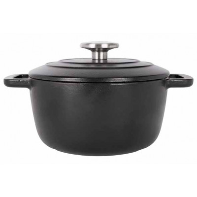 Cosy&Trendy FONTESTIC COOKING POT BLACK D20XH10,5CM2,7L CAST IRON WITH LID