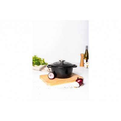 Cosy&Trendy FONTESTIC COOKING POT BLACK D20XH10,5CM2,7L CAST IRON WITH LID