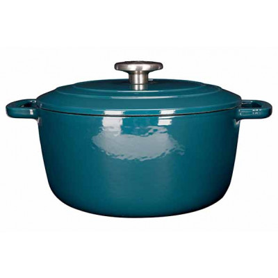 Cosy&Trendy FONTESTIC COOKING POT GREEN HERON D24XH11.6CM 4.6L CAST IRON WITH LID