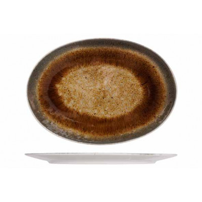 Cosy&Trendy IRIS BROWN OVAL PLATE 30X17CM