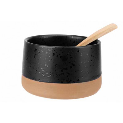 Cosy&Trendy DELA BOWL BLACK WITH SPOOND9,5XH5,5CM