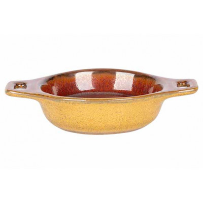 Cosy&Trendy ELEMENTS MUSTARD APERO DISH 9,4X6,6XH2,9CM WITH HANDLES