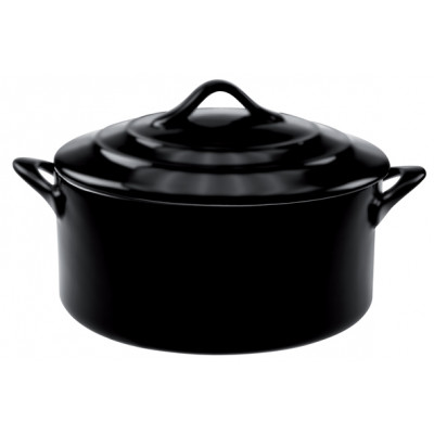 Cosy&Trendy BLACK MATT CASSEROLE WITH LID 0,2LD10XH5CM ROUND