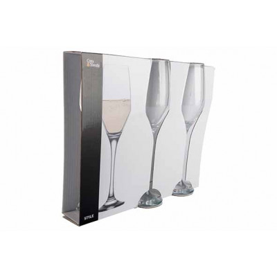 Cosy&Trendy COSY MOMENTS STYLE CHAMPAGNE GLASS SET3  23CL