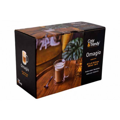 Cosy&Trendy OMAGIO CAPPUCCINO 200ML SET 2D7XH10.5CM DUBBELWANDIG - BOROSILICAAT