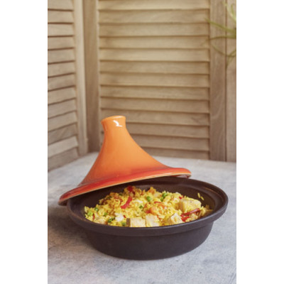 Cosy&Trendy TAJINE BLACK-ORANGE DIA 25CM INDUCTION