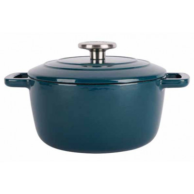 Cosy&Trendy FONTESTIC COOKING POT GREEN HERON D20CMXH10,5CM 2,7L CAST IRON WITH LID