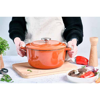 Cosy&Trendy FONTESTIC COOKING POT RUST D24X11.6CM4.6L CAST IRON WITH LID