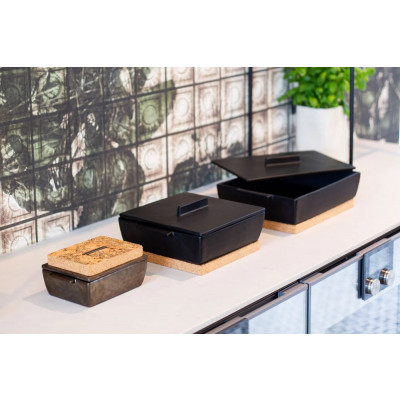 Dutch Deluxes Oven Dish Set | Rectangular - Small CERAMIC Black matt