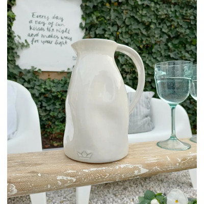 Dutch Deluxes Dented Jug - Medium CERAMIC White