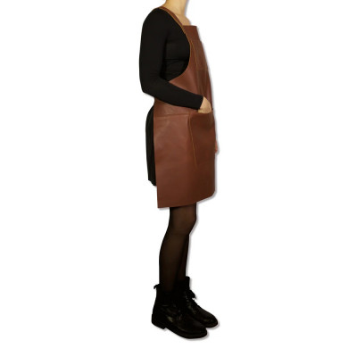 Dutchdeluxes Suspender Serie Apron 100% full grain leather Classic Brown