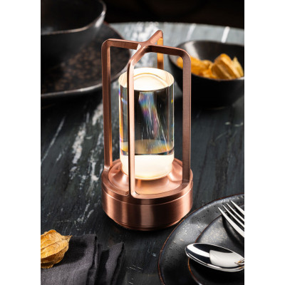 Utopia Cuba LED Cordless Lamp 17.5cm - Brushed Copper