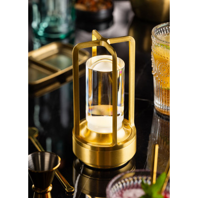 Utopia Cuba LED Cordless Lamp 17.5cm - Brushed Gold